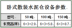 臥式散裝水泥倉(cāng)設(shè)備參數(shù)